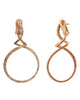 1.60CT MULTI COLOR DIAMOND 18K ROSE GOLD 3D CRISS CROSS CLIP ON HANGING EARRINGS