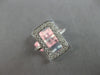 ESTATE WIDE .30CT DIAMOND 14KT WHITE GOLD 3D CLASSIC OPEN RECTANGULAR FUN RING