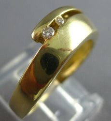 ESTATE .05CT DIAMOND 14KT YELLOW GOLD 2 STONE CRISS CROSS ETOILE FUN RING #27726