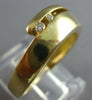 ESTATE .05CT DIAMOND 14KT YELLOW GOLD 2 STONE CRISS CROSS ETOILE FUN RING #27726