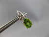 2.64CT DIAMOND & AAA PERIDOT 14KT WHITE GOLD OVAL & ROUND FUN HANGING EARRINGS