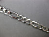 ESTATE LARGE & LONG 14KT WHITE GOLD 3D CLASSIC SOLID FIGARO MENS BRACELET