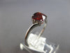 1.17CT DIAMOND & AAA GARNET 14KT WHITE GOLD 3D CUSHION & ROUND 3 STONE LOVE RING