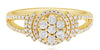 ESTATE .47CT DIAMOND 14KT YELLOW GOLD 3D ROUND CLUSTER FLOWER FUN LOVE RING