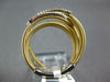 ESTATE LARGE .21CT DIAMOND 14KT 2 TONE GOLD MULTI ROW CRISS CROSS MESH LOVE RING