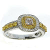 1.14CT WHITE PINK & FANCY YELLOW DIAMOND 18KT TRI COLOR GOLD 3D ENGAGEMENT RING