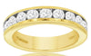 Estate 1.5Ct Diamond 14Kt Yellow Gold 3D Channel Semi Eternity Wedding Anniversary Ring