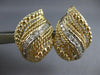 ESTATE LARGE .45CT DIAMOND 14K 2 TONE GOLD FILIGREE LEAF CLIP ON EARRINGS #27698