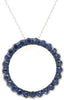 1.92CT AAA SAPPHIRE 18KT WHITE GOLD SEMI BEZEL CIRCLE OF LIFE FLOATING PENDANT