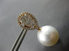 ESTATE LARGE 1.40CT DIAMOND & AAA SOUTH SEA PEARL 18K ROSE GOLD HALO TEAR DROP EARRINGS