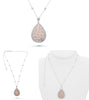 LARGE 6.14CT WHITE & PINK DIAMOND 18K WHITE & ROSE GOLD 3D MULTI SHAPE NECKLACE