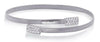 WIDE .31CT DIAMOND 14KT WHITE GOLD 3D PAVE RECTANGULAR FLEXIBLE BANGLE BRACELET