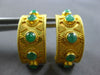 LARGE 2.21CT AAA EMERALD 18KT YELLOW GOLD 5 STONE FILIGREE GREECE EARRINGS 28195