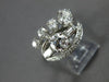 ANTIQUE WIDE 1.94CT OLD MINE DIAMOND 14KT WHITE GOLD 3D ART DECO ENGAGEMENT RING