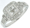 .65CT DIAMOND 14KT WHITE GOLD 3D ROUND & PRINCESS INVISIBLE SQUARE FILIGREE RING