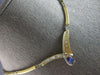 2.44CT DIAMOND & AAA TANZANITE 14K 2 TONE GOLD CRISS CROSS V SHAPE LOVE NECKLACE