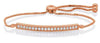 ESTATE .64CT DIAMOND 14KT ROSE GOLD 3D BAR FILIGREE ADJUSTABLE TENNIS BRACELET