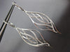 ESTATE LARGE .82CT ROUND DIAMOND 18K WHITE GOLD 3D CLASSIC LEAF HANGING EARRINGS