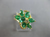 WIDE 1.04CT DIAMOND & AAA EMERALD 14K YELLOW GOLD ROUND & PEAR SHAPE RING #27725