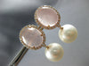 ESTATE LARGE 17CT DIAMOND & AAA PINK QUARTZ & SOUTH SEA PEARL 18KT ROSE GOLD EARRINGS