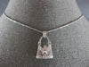 ESTATE .27CT DIAMOND 14KT WHITE GOLD LADIES PURSE FILIGREE FUN FLOATING PENDANT