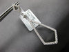 ESTATE LARGE 1.14CT DIAMOND 18KT WHITE GOLD ELONGATED TEAR DROP HANGING EARRINGS