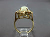 ANTIQUE WIDE 3.20CT DIAMOND & AAA OPAL 14KT YELLOW GOLD OVAL FLOWER RING #27504