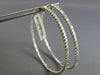 EXTRA LARGE 3.75CT DIAMOND 14KT WHITE GOLD 3D INSIDE OUT HOOP HANGING EARRINGS