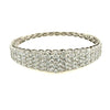 LARGE 8.11CT DIAMOND 18KT WHITE GOLD 3D CLASSIC GRADUATING BANGLE CUFF BRACELET