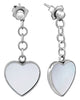 ESTATE AAA SOUTH SEA PEARL & MOTHER OF PEARL 18K WHITE GOLD HEART SHAPE EARRINGS