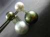 ESTATE LARGE .28CT AAA TAHITIAN & SOUTH SEA PEARL 18KT WHITE GOLD LOVE EARRINGS