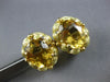 ANTIQUE EXTRA LARGE 20CT AAA YELLOW TOPAZ 18KT YELLOW GOLD OVAL EARRINGS #28131