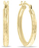 ESTATE 14KT YELLOW GOLD 3D CLASSIC HAMMERED LOOK DESIGN HOOP HANGING EARRINGS