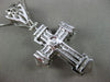 MASSIVE 1.30CT DIAMOND 14KT WHITE GOLD 3D FILIGREE CROSS PENDANT & CHAIN #27657
