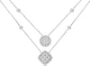 .82CT DIAMOND 14KT WHITE GOLD ROUND & SQUARE BY THE YARD DOUBLE STRAND NECKLACE