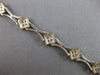 ESTATE LONG .85CT DIAMOND 14KT 2 TONE GOLD ROUND SQUARE XO LOVE TENNIS BRACELET