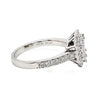 .95CT DIAMOND 18KT WHITE GOLD ROUND & BAGUETTE ILLUSION OCTAGON ENGAGEMENT RING