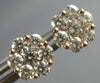 1.04CT DIAMOND 14KT ROSE GOLD 3D CLASSIC FLOWER ROUND INVISIBLE STUD EARRINGS