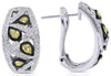 1.52CT WHITE & FANCY YELLOW DIAMOND 18KT WHITE GOLD 3D FILIGREE CLIP ON EARRINGS