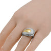 .39CT DIAMOND 18K YELLOW GOLD & 925 SILVER HANDCRAFTED TEAR DROP NUGGET FUN RING