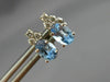 ESTATE .50CT ROUND DIAMOND & OVAL BLUE TOPAZ 14K WHITE GOLD STUD EARRINGS #25923