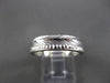 ANTIQUE WIDE 14K WHITE GOLD DIAMOND CUT FILIGREE WEDDING ANNIVERSARY RING #18933