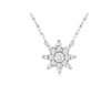 ESTATE .25CT DIAMOND 14KT WHITE GOLD 3D SOLITAIRE STAR LOVE NECKLACE