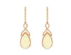 4.9CT DIAMOND & AAA OPAL 14K WHITE GOLD PEAR SHAPE & ROUND LOVE HANGING EARRINGS