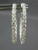 LARGE 2.0CT DIAMOND 14KT WHITE GOLD ROUND 2.5MM INSIDE OUT HOOP HANGING EARRINGS