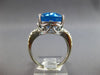 LARGE 13.97CT DIAMOND & AAA BLUE TOPAZ 14KT WHITE GOLD 3D OVAL & ROUND FUN RING