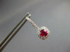 1.33CT DIAMOND & AAA RUBY 18K WHITE GOLD ROUND SQUARE LEVERBACK HANGING EARRINGS
