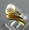 ESTATE .05CT DIAMOND & AAA SOUTH SEA PEARL 14K YELLOW GOLD DOUBLE SWIRL FUN RING