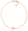 ESTATE 14KT ROSE GOLD 3D CLASSIC CROSS ADJUSTABLE BRACELET/ANKLE BRACELET