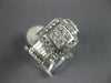 LARGE 1.50CT DIAMOND 14KT WHITE GOLD ROUND BAGUETTE & PRINCESS SQUARE HALO RING